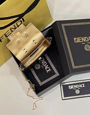 Fortok Fendi Mini Baguette Leather Bag in Black 12x3.5x7.5cm - 5
