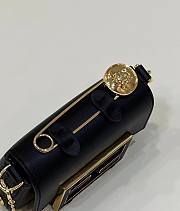 Fortok Fendi Mini Baguette Leather Bag in Black 12x3.5x7.5cm - 2