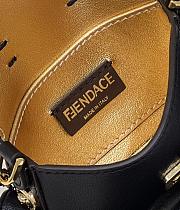 Fortok Fendi Mini Baguette Leather Bag in Black 12x3.5x7.5cm - 3