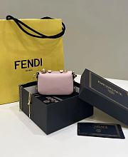 Fortok Fendi Mini Baguette Leather Bag in Pink 12x3.5x7.5cm - 6