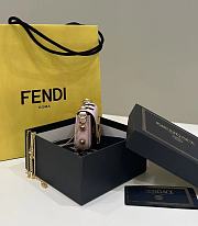 Fortok Fendi Mini Baguette Leather Bag in Pink 12x3.5x7.5cm - 5