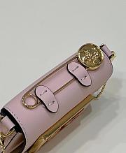 Fortok Fendi Mini Baguette Leather Bag in Pink 12x3.5x7.5cm - 3