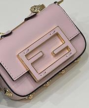 Fortok Fendi Mini Baguette Leather Bag in Pink 12x3.5x7.5cm - 2