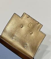 Fortok Fendi Mini Baguette Leather Bag in Blue 12x3.5x7.5cm - 4