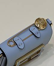 Fortok Fendi Mini Baguette Leather Bag in Blue 12x3.5x7.5cm - 3