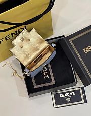 Fortok Fendi Mini Baguette Leather Bag in Blue 12x3.5x7.5cm - 2
