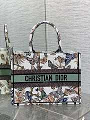 Fortok Dior White Multicolor Toile de Jouy Mexico Embroidery Tote Bag 36×27.5×16.5cm - 1