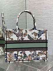 Fortok Dior White Multicolor Toile de Jouy Mexico Embroidery Tote Bag 36×27.5×16.5cm - 5