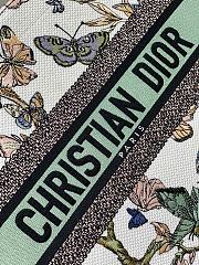 Fortok Dior White Multicolor Toile de Jouy Mexico Embroidery Tote Bag 36×27.5×16.5cm - 4