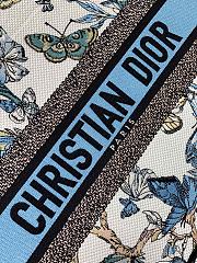 Fortok Dior White and Pastel Midnight Blue Toile de Jouy Mexico Embroidery Tote Bag 36×27.5×16.5cm - 4
