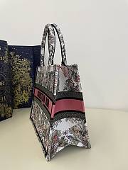 Fortok Dior White and Pastel Pink Butterfly Around The World Embroidery Tote Bag 36×27.5×16.5cm - 3