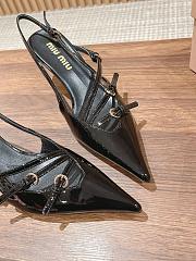 Fortok MiuMiu 2023 Patent Leather Slingbacks in Black - 6