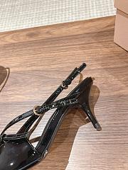 Fortok MiuMiu 2023 Patent Leather Slingbacks in Black - 5