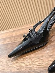 Fortok MiuMiu 2023 Patent Leather Slingbacks in Black - 3
