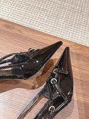 Fortok MiuMiu 2023 Patent Leather Slingbacks in Black - 2