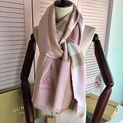 Fortok Burberry Cashmerre Scarf Pink/Grey/Brown 200x70cm - 1