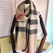 Fortok Burberry Cashmerre Scarf Pink/Grey/Brown 200x70cm - 5