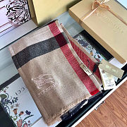 Fortok Burberry Cashmerre Scarf Pink/Grey/Brown 200x70cm - 4