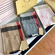 Fortok Burberry Cashmerre Scarf Pink/Grey/Brown 200x70cm - 2