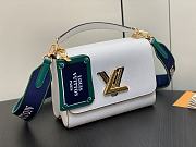 Fortok Louis Vuitton Twist MM Bag in White M23514 23x17x9.5cm - 5