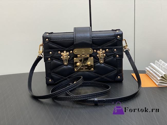 Fortok Louis Vuitton Petite Malle Box Bag Black M23815 20x12.5x6cm - 1