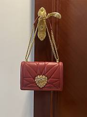 Fortok Dolce & Gabbana Red Medium Devotion Bag In Quilted Nappa Leather 26x18x7.5cm - 1