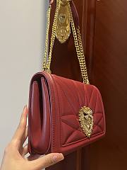 Fortok Dolce & Gabbana Red Medium Devotion Bag In Quilted Nappa Leather 26x18x7.5cm - 6