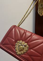Fortok Dolce & Gabbana Red Medium Devotion Bag In Quilted Nappa Leather 26x18x7.5cm - 2