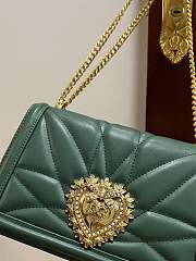 Fortok Dolce & Gabbana Green Medium Devotion Bag In Quilted Nappa Leather 26x18x7.5cm - 6