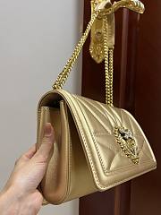 Fortok Dolce & Gabbana Gold Medium Devotion Bag In Quilted Nappa Leather 26x18x7.5cm - 5