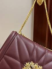 Fortok Dolce & Gabbana Burgundy Medium Devotion Bag In Quilted Nappa Leather 26x18x7.5cm - 5