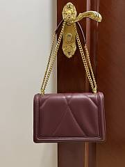 Fortok Dolce & Gabbana Burgundy Medium Devotion Bag In Quilted Nappa Leather 26x18x7.5cm - 4