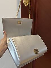 Fortok Dolce & Gabbana Silver Medium Devotion Bag In Quilted Nappa Leather 26x18x7.5cm - 3