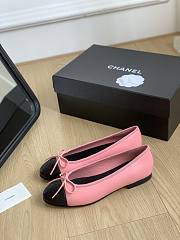 Fortok Chanel Pink Ballerinas Ballet Flat Shoes - 3