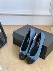 Fortok Chanel Blue Ballerinas Ballet Flat Shoes - 3