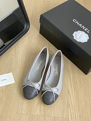 Fortok Chanel Grey Ballerinas Ballet Flat Shoes - 1