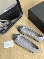 Fortok Chanel Grey Ballerinas Ballet Flat Shoes - 3