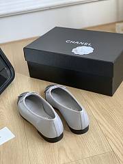 Fortok Chanel Grey Ballerinas Ballet Flat Shoes - 4