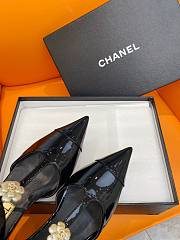 Fortok Chanel Pearl Camellia Shoes Black - 2