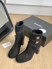 Fortok Chanel 23 Sock Boots Black - 2
