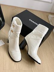 Fortok Chanel 23 Sock Boots White - 2
