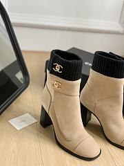 Fortok Chanel 23 Sock Boots Beige - 4