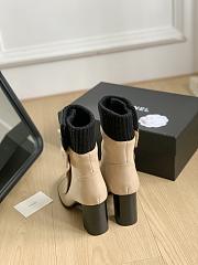 Fortok Chanel 23 Sock Boots Beige - 5