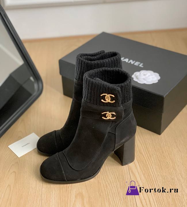 Fortok Chanel 23 Sock Boots Black - 1