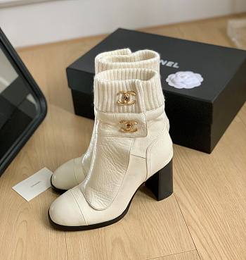 Fortok Chanel 23 Sock Boots White