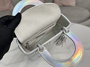 Fortok Dior Lady Metallic Silver-Tone Cannage Lambskin Bag 20x17x8cm - 4
