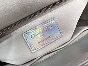 Fortok Dior Lady Metallic Silver-Tone Cannage Lambskin Bag 20x17x8cm - 3