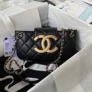 Fortok Chanel 24C Large Double C Baguette Bag Black 11.5×24×4.5cm - 1