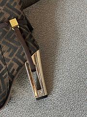 Fortok Fendi Delfina Original Jacquard Fabric Short Boots Brown - 5