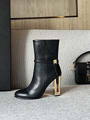 Fortok Fendi Delfina Original Jacquard Fabric Short Boots Black - 2